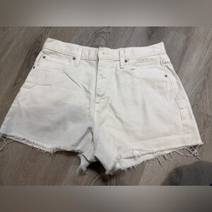 Uniqlo Women's Cream Jean Shorts Off-White